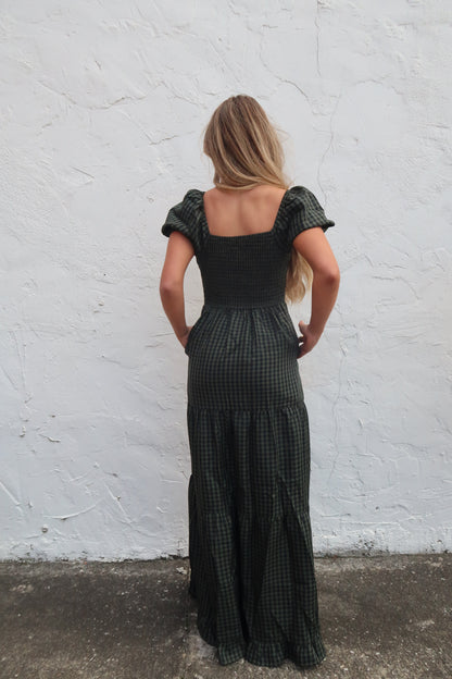 Gingham Garland Maxi Dress