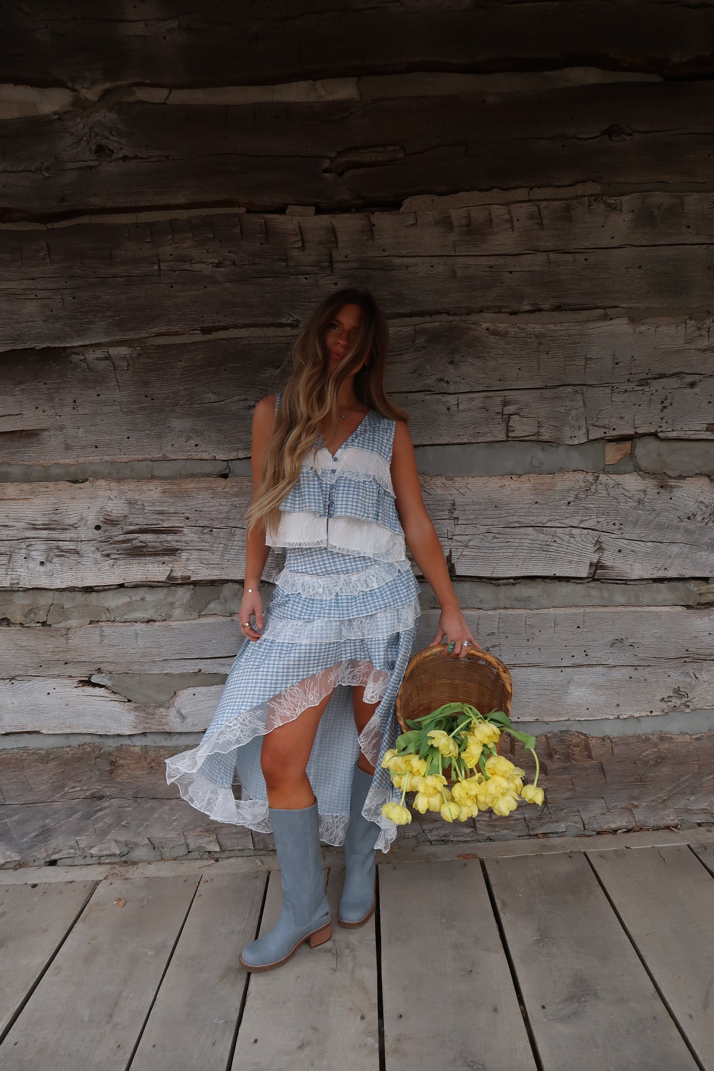 Blue Bird Ruffle Hi-low Skirt