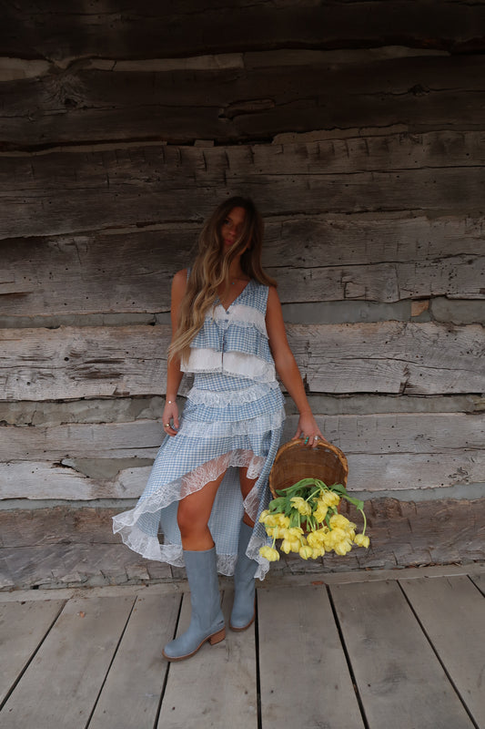 Blue Bird Ruffle Hi-low Skirt