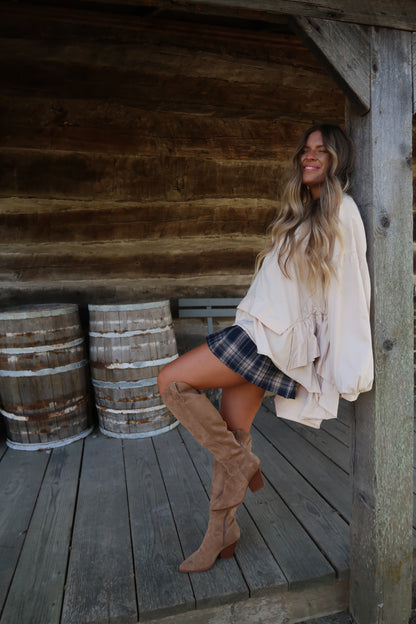 Creamy Ruffle Babydoll Top