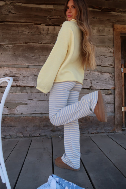 Blueberry Milk Stripe Flare Pant