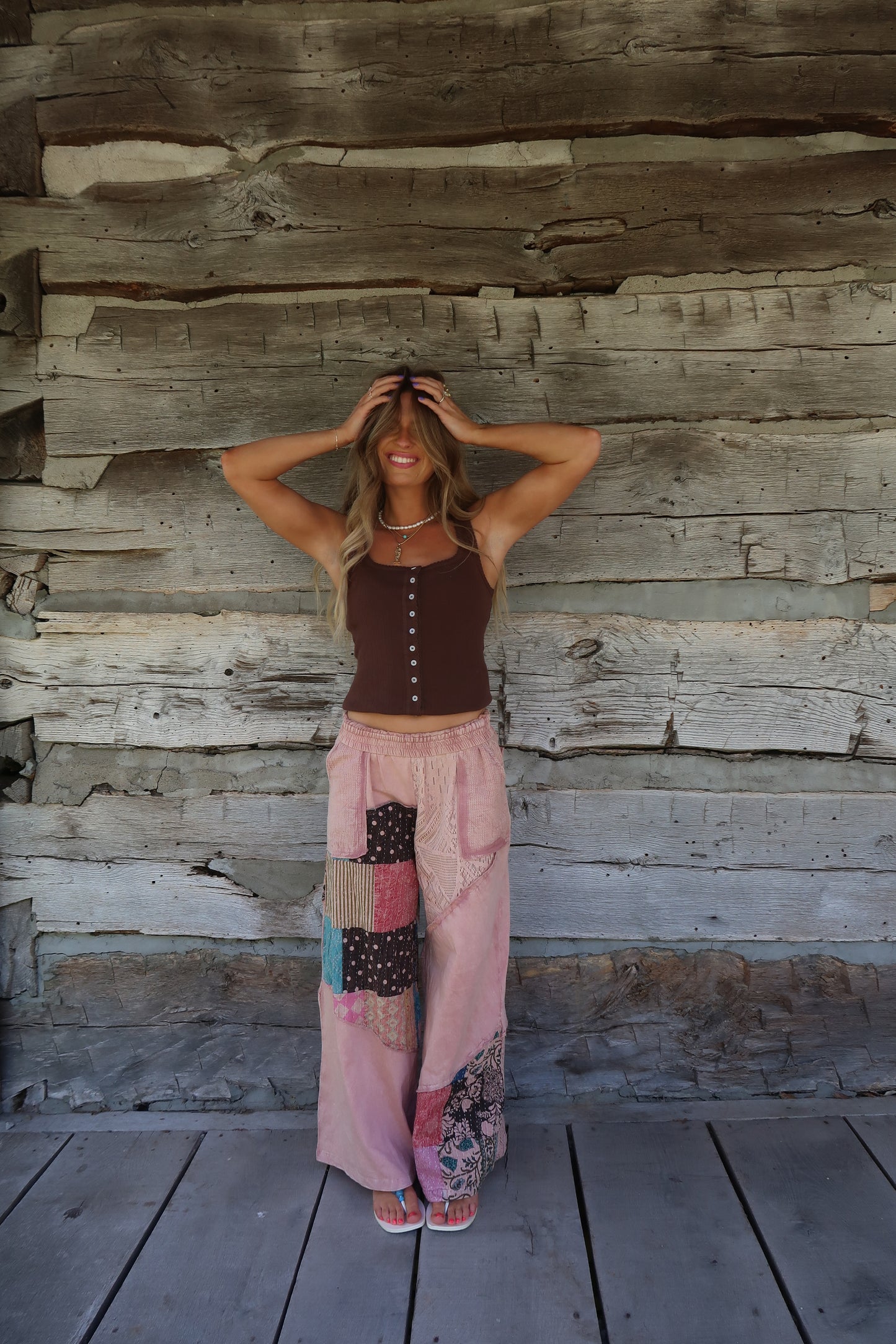 Dusty Pink Patchwork Pant