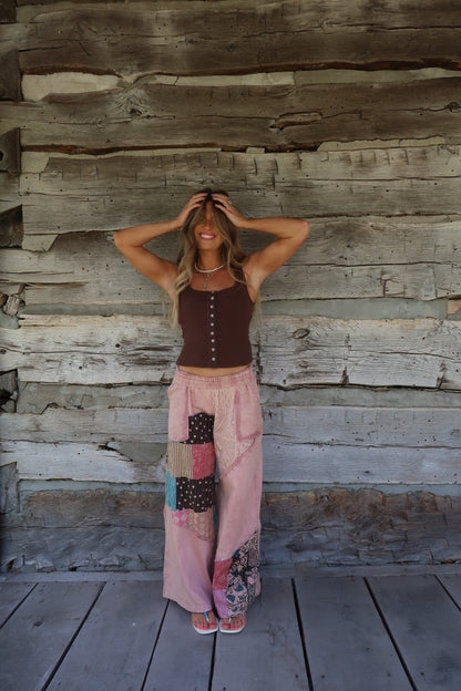 Dusty Pink Patchwork Pant