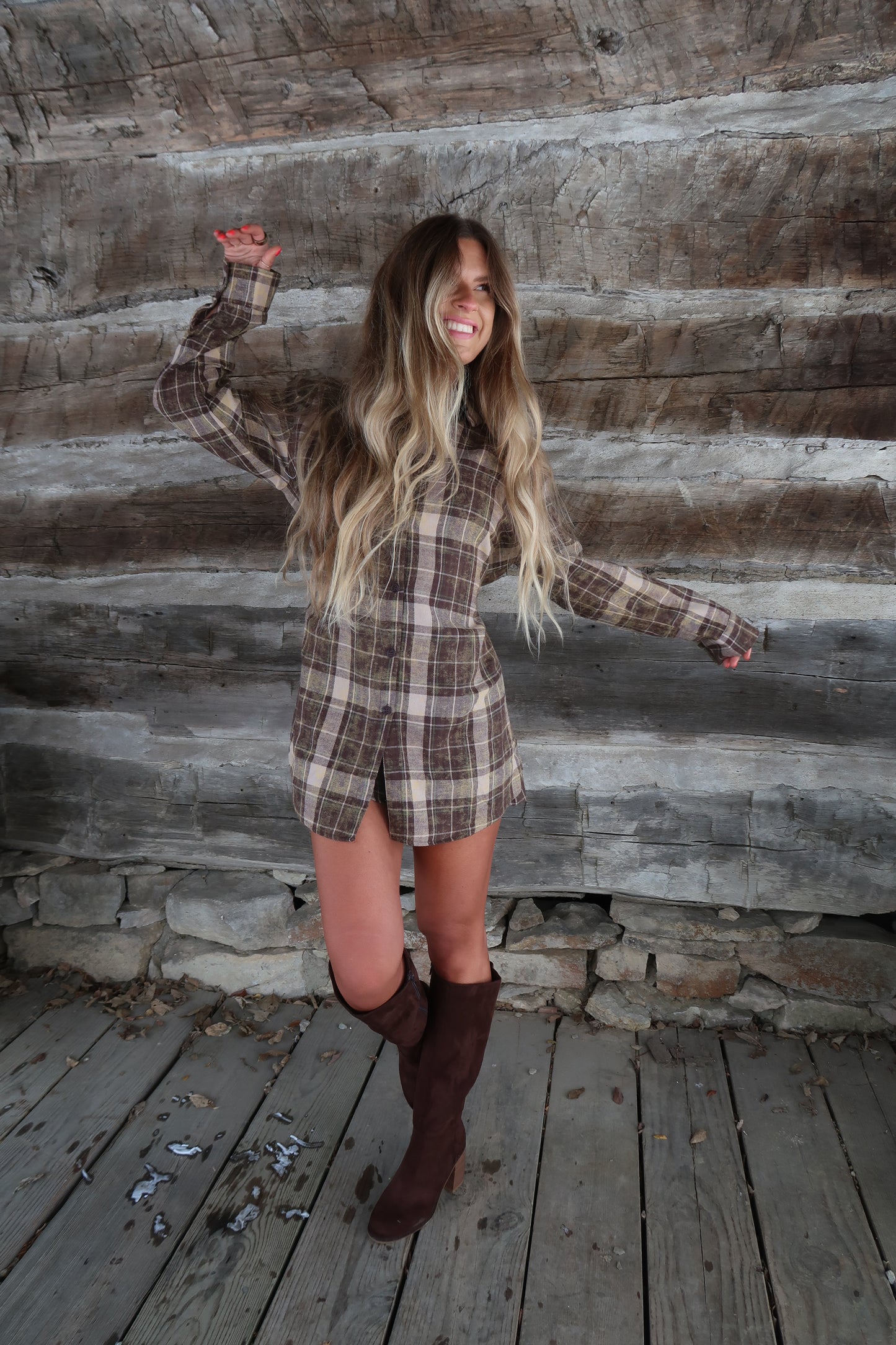 Chocolate Flannel Romper