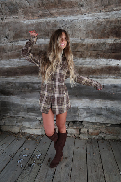 Chocolate Flannel Romper