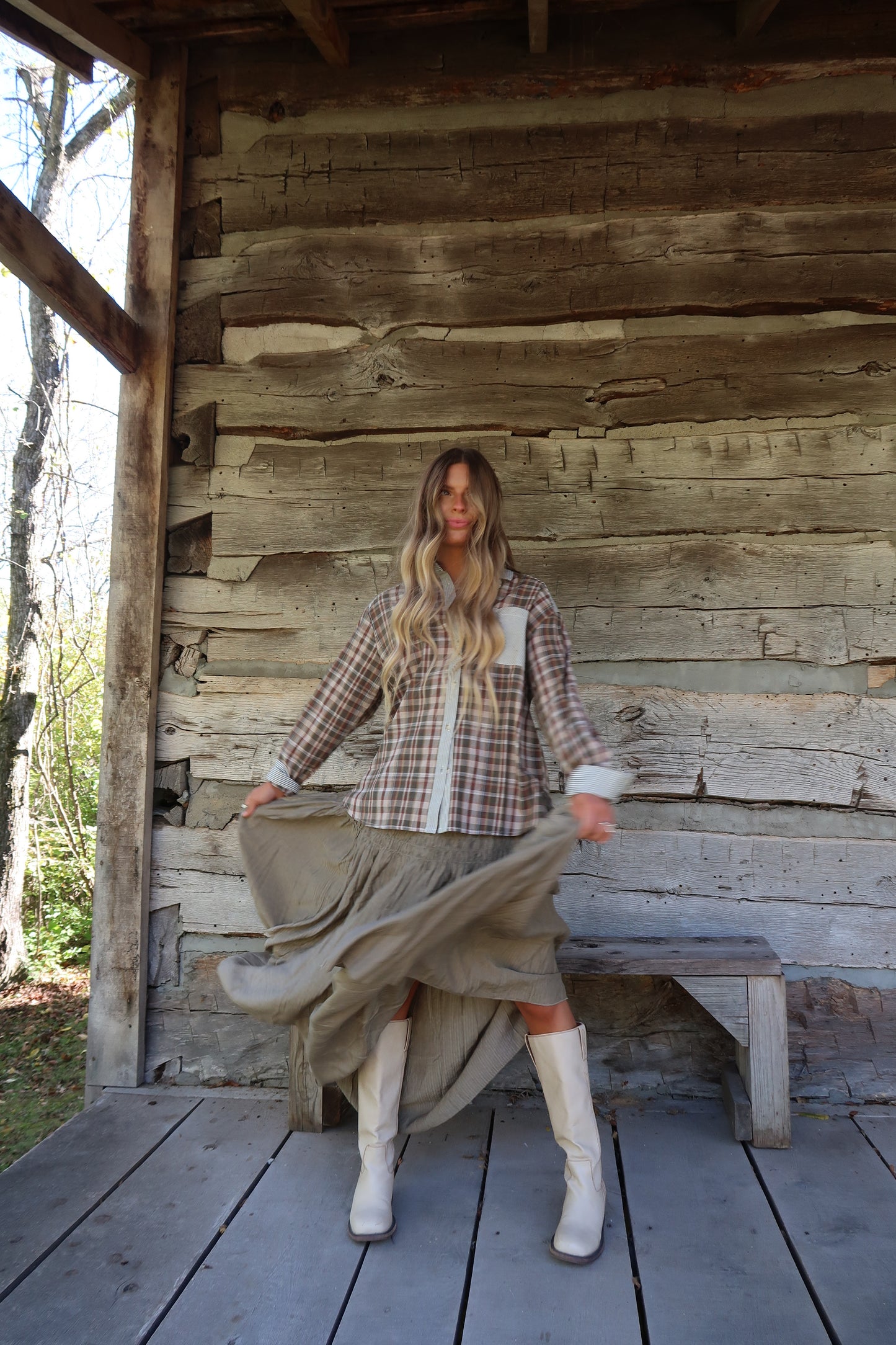 Stonewash Maxi Skirt