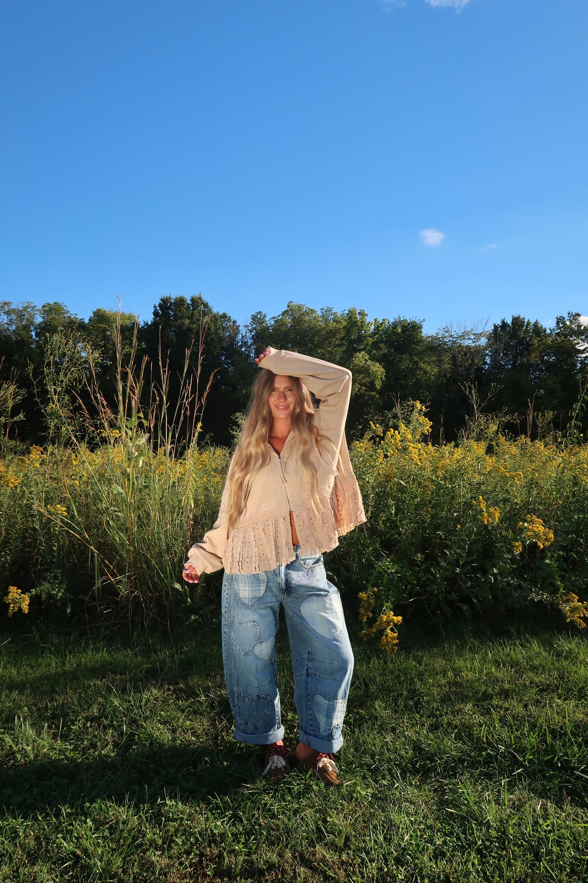 Sand Ruffle Hoodie
