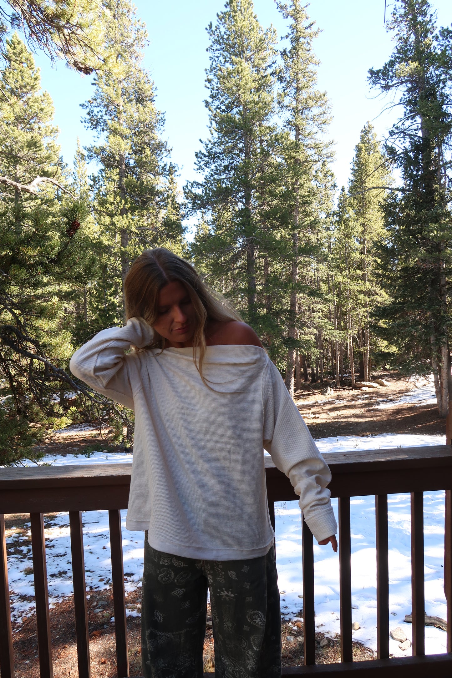 Oatmeal Off the Shoulder Top