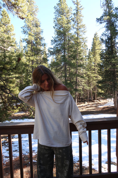 Oatmeal Off the Shoulder Top