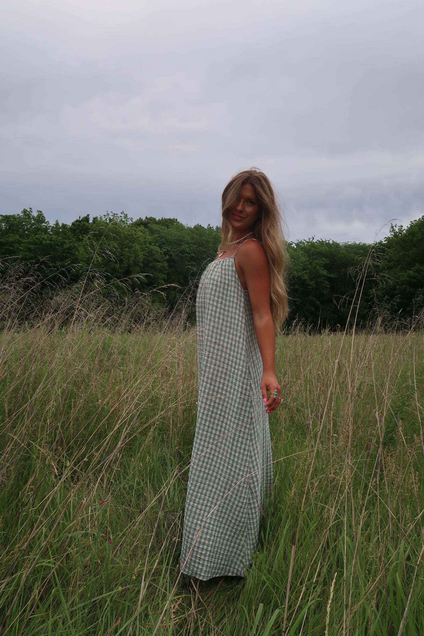 Clover Gingham Maxi Dress