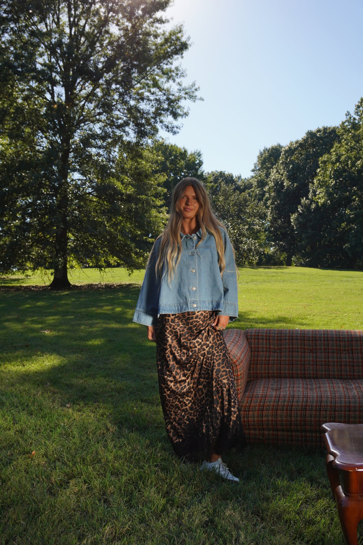 Rachel Leopard Satin Maxi Skirt