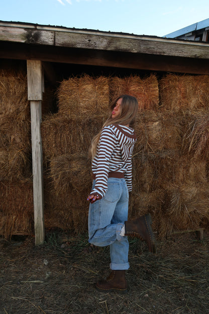 Mocha sky Stripe Cardigan