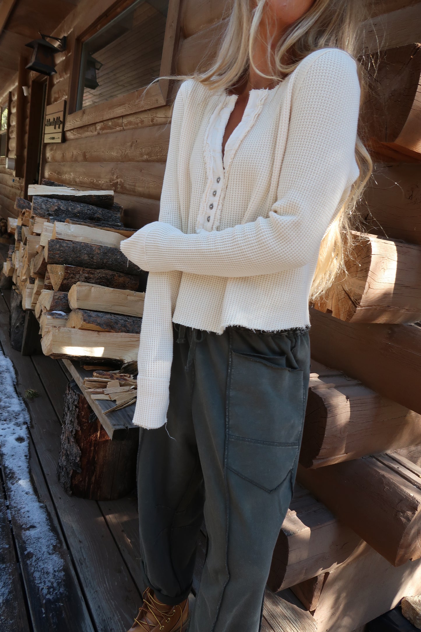 Buttermilk Waffle Long Slv