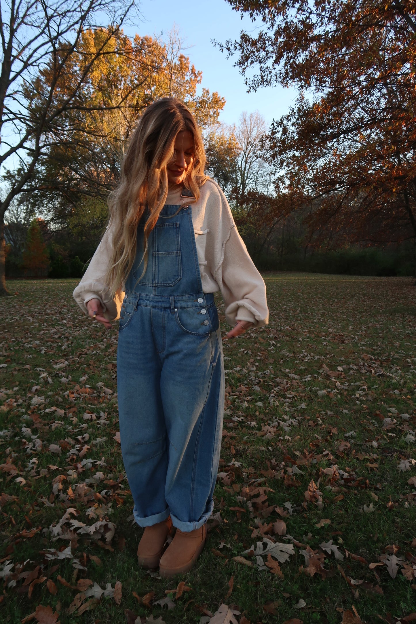 Benny Barrel Leg Denim Overalls