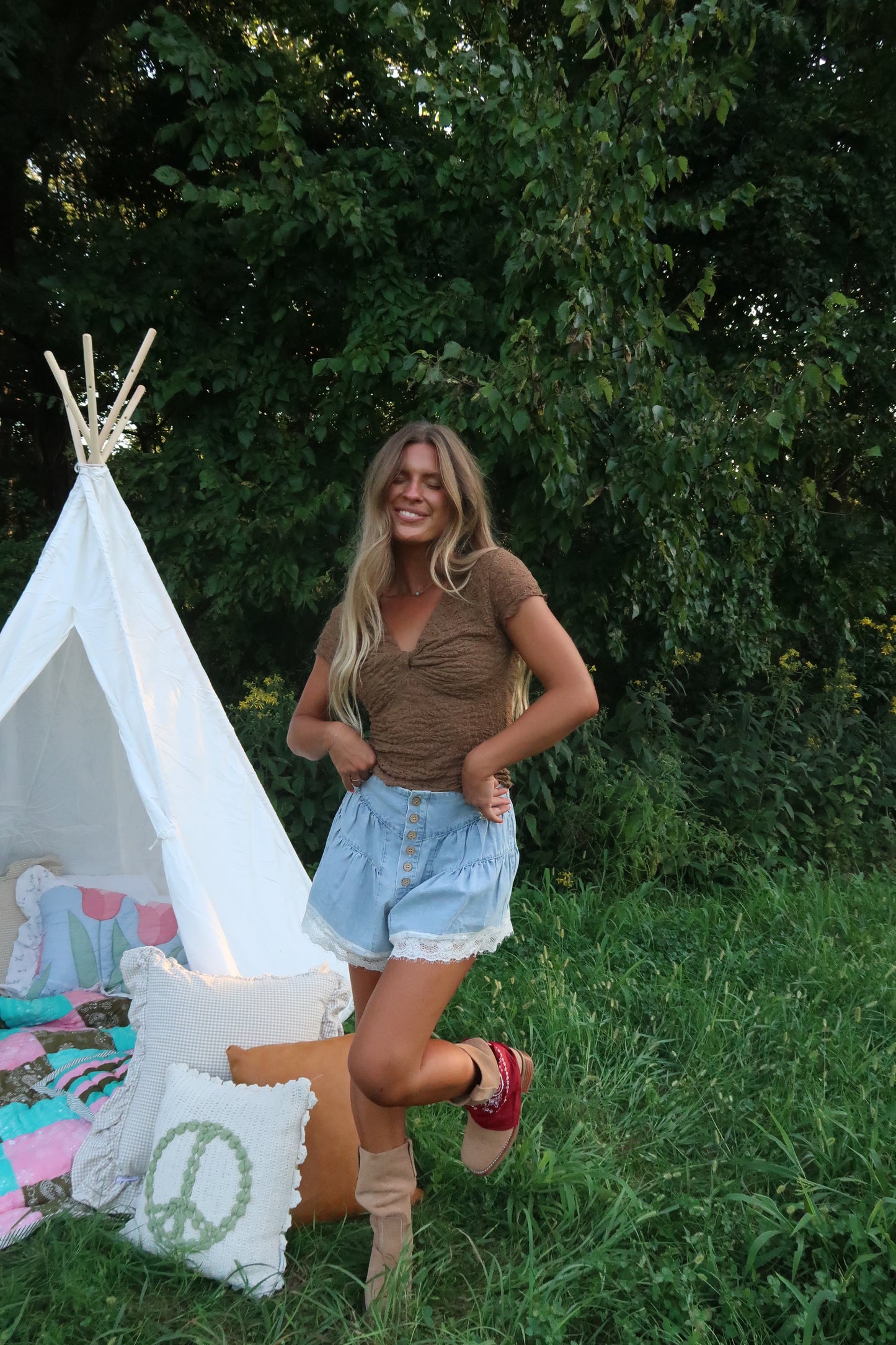 Free Bird Denim Shorts