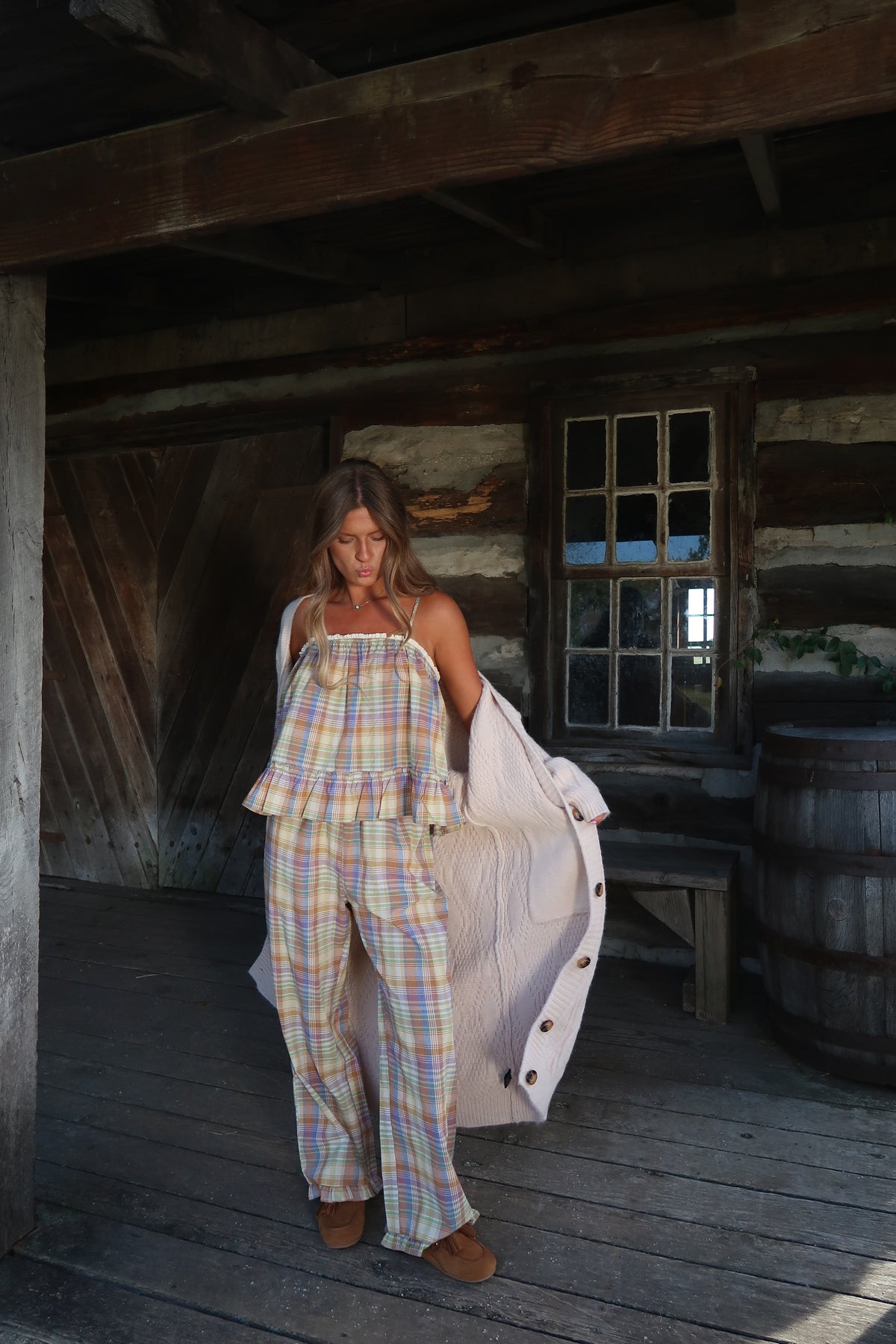 Home Sweet Home Plaid Tank