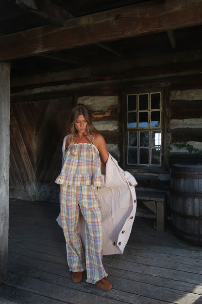 Home Sweet Home Plaid Tank