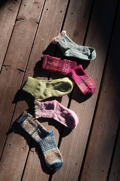 Magenta Printed Sock