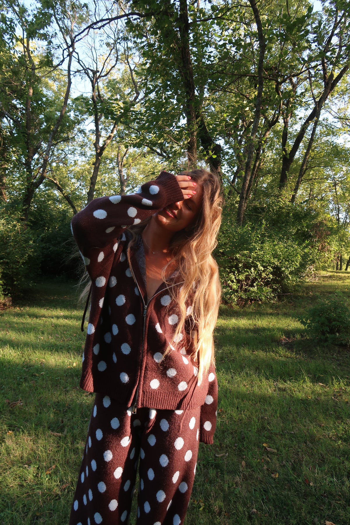 Coco Sky Dottie Knit Zip Up