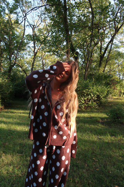 Coco Sky Dottie Knit Zip Up