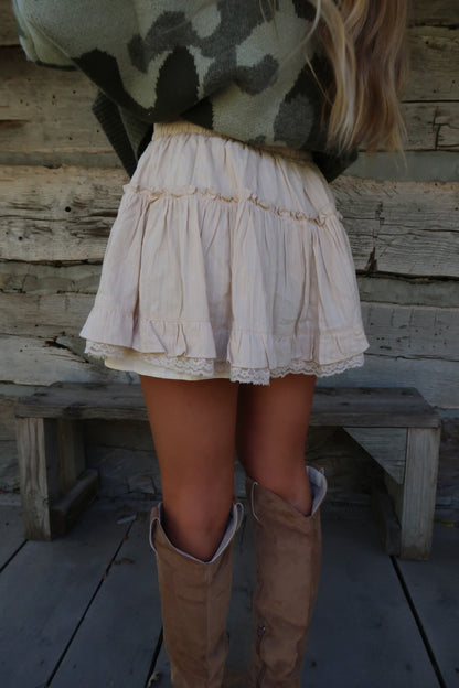 Spice Lace Trim Skirt