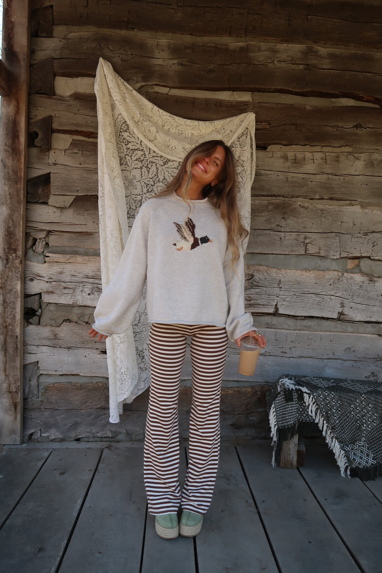 Chocolate Milk Stripe Flare Pant