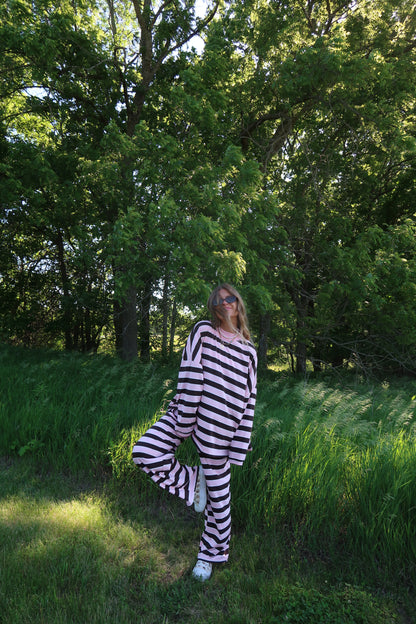 Neapolitan Striped Mock Neck