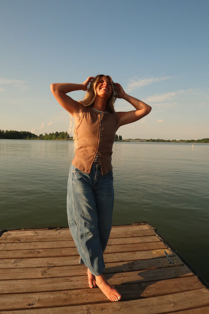 Driftwood Button Tank