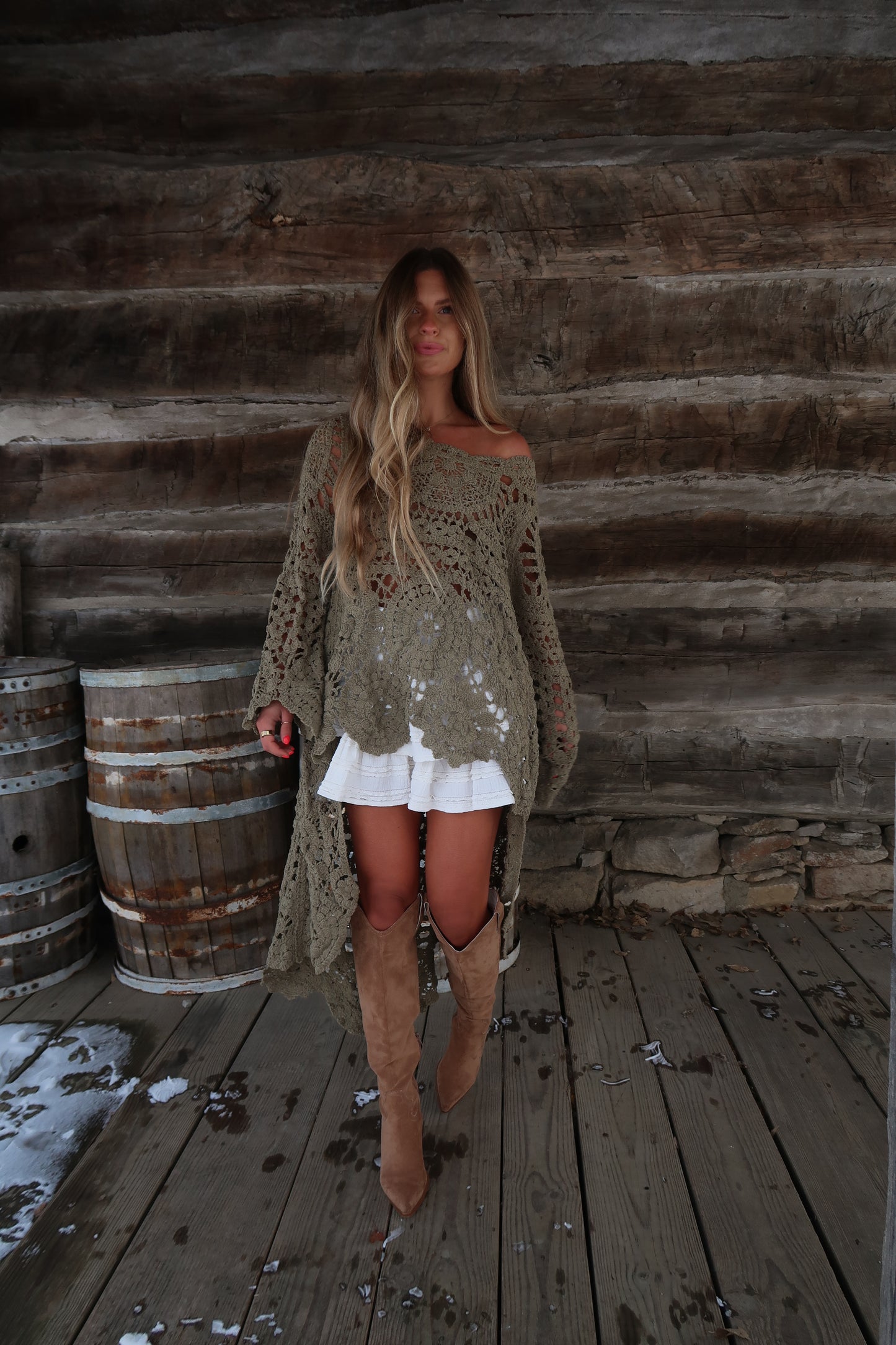 Gypsy  high low crochet sweater