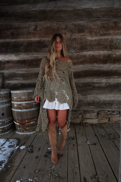 Gypsy  high low crochet sweater