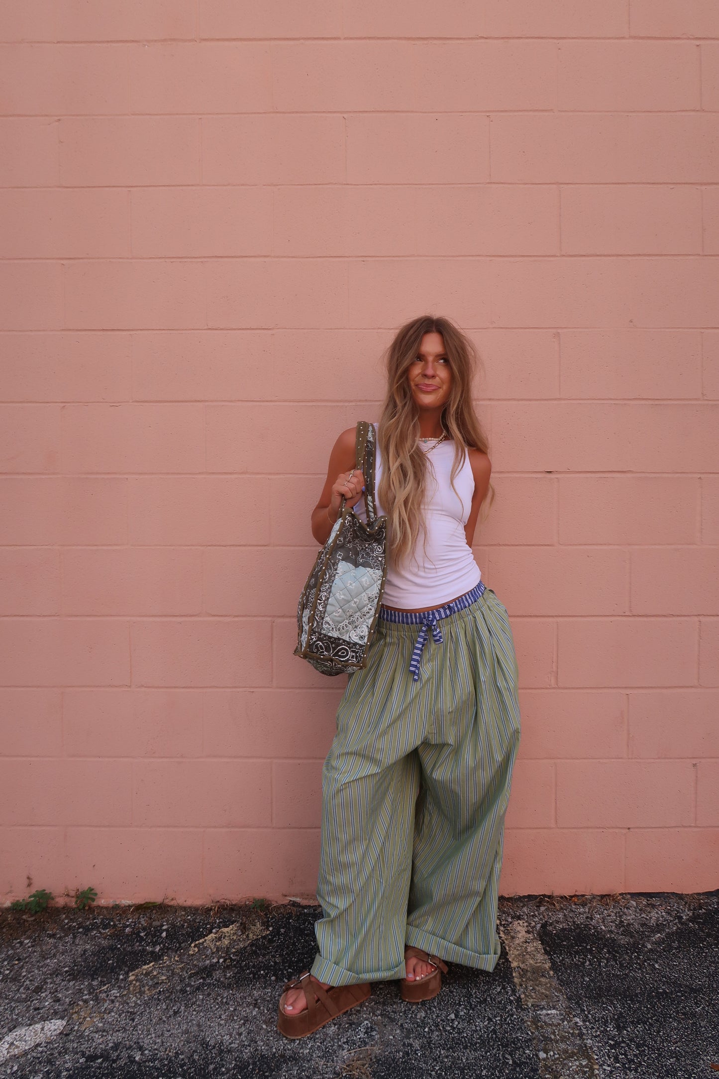 Leaf Stripe Boxer Pant