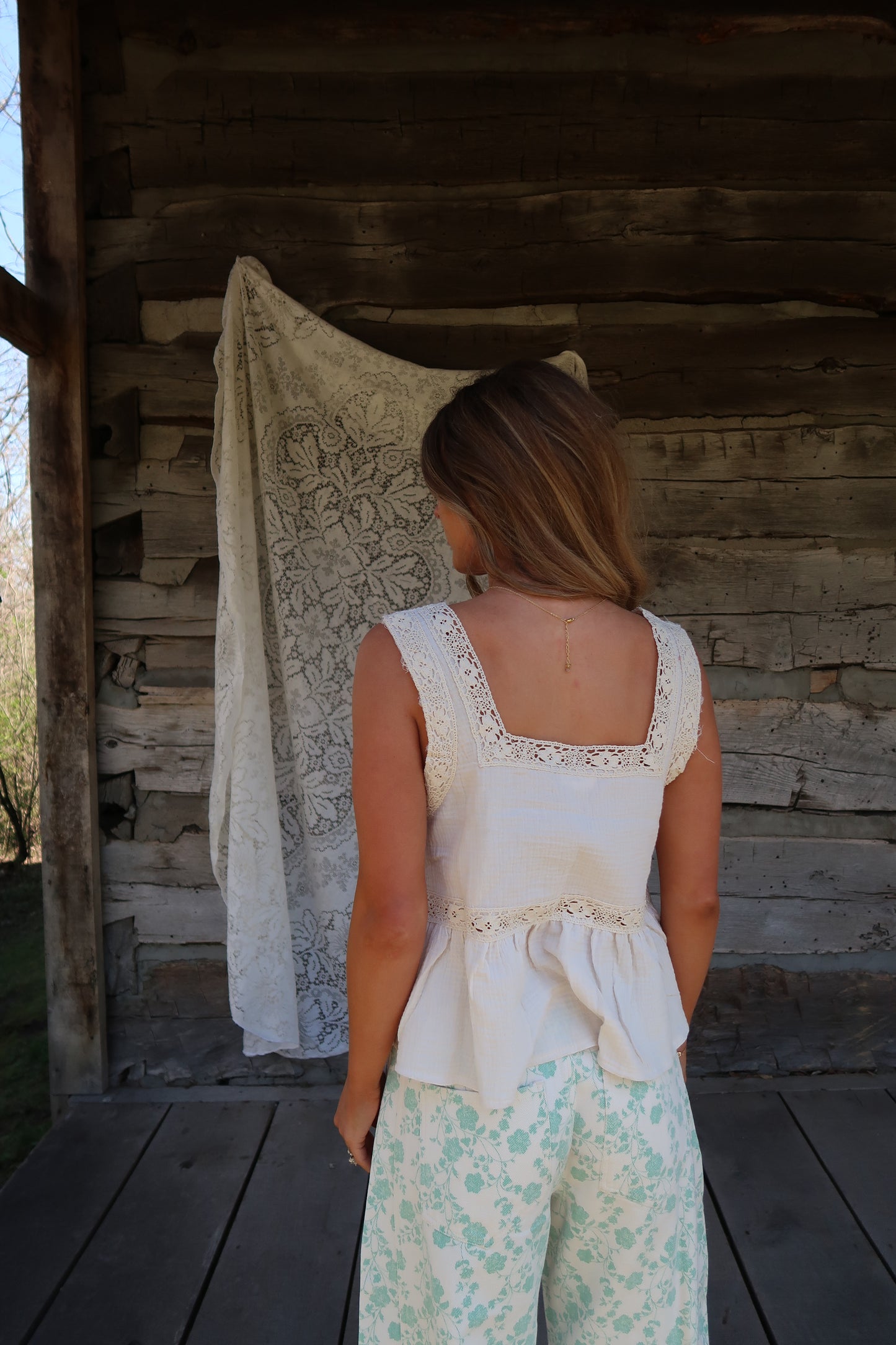 Andi Cream Babydoll Tank