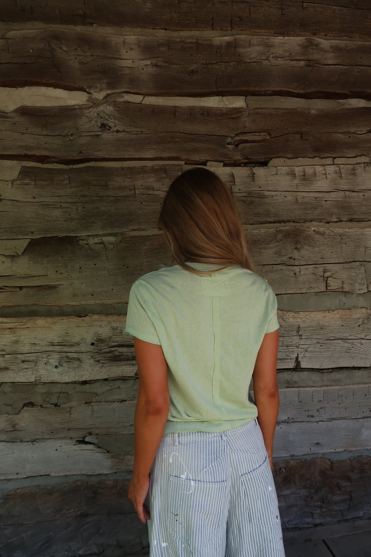Sage Washed Boxy Cotton Tee