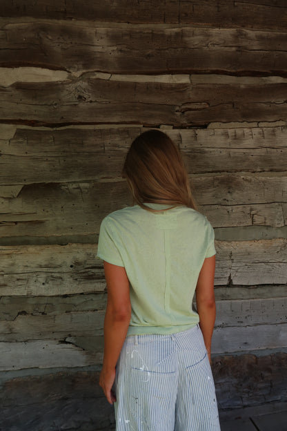Sage Washed Boxy Cotton Tee