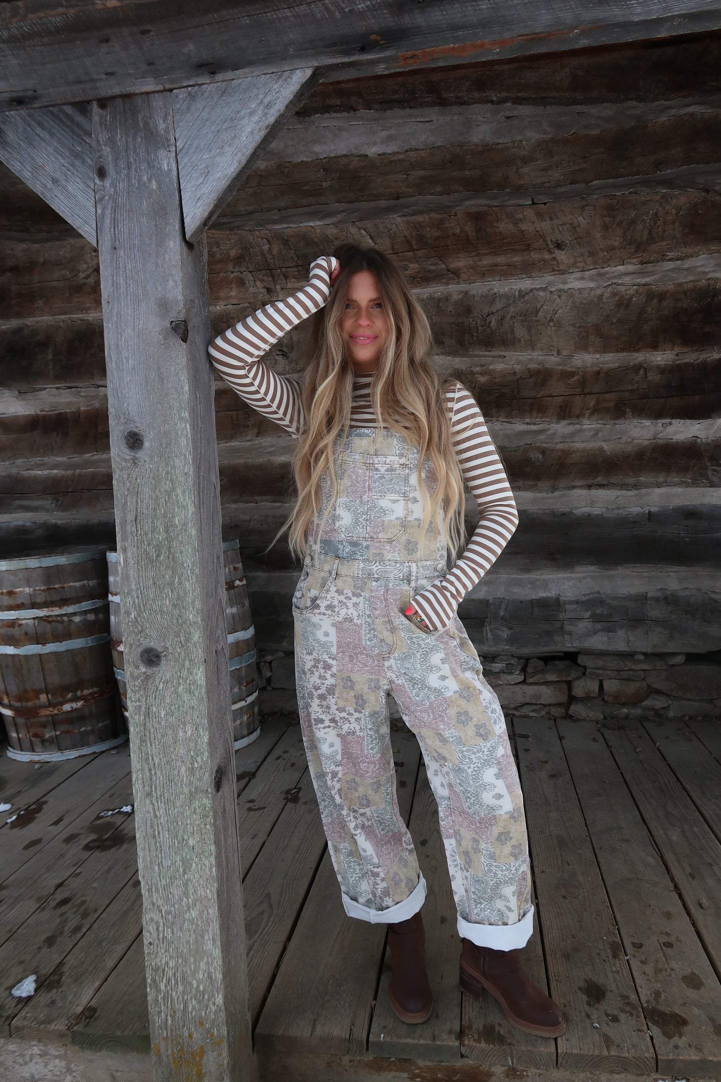 Boho Barrel Overalls