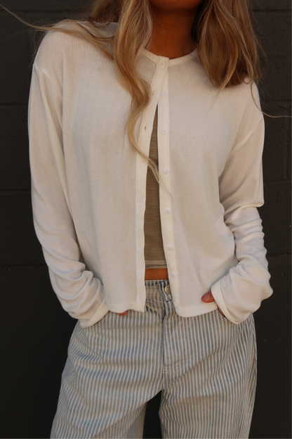 Dove Button Front Cardi