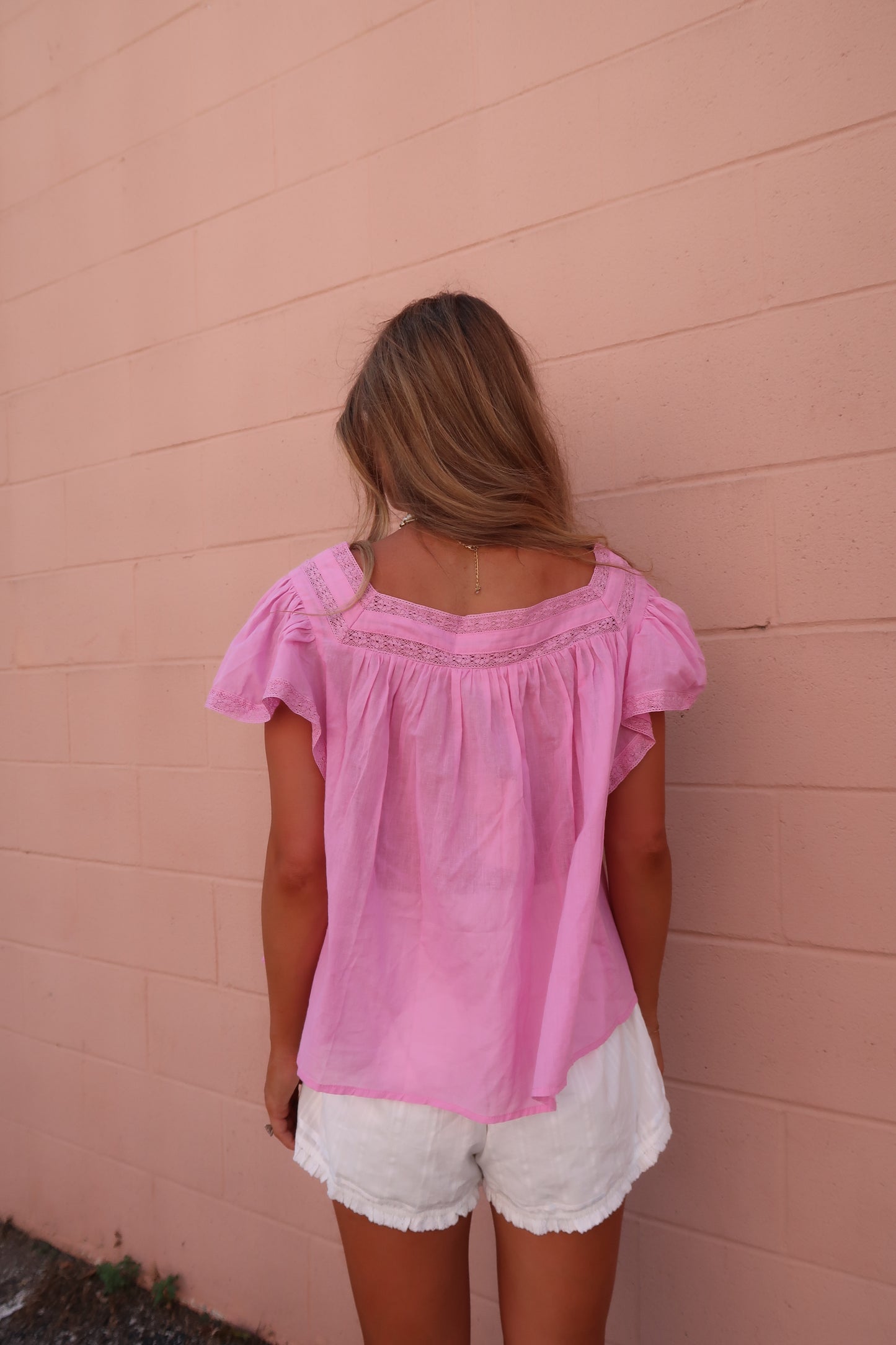 Magenta Breeze Bttn Blouse
