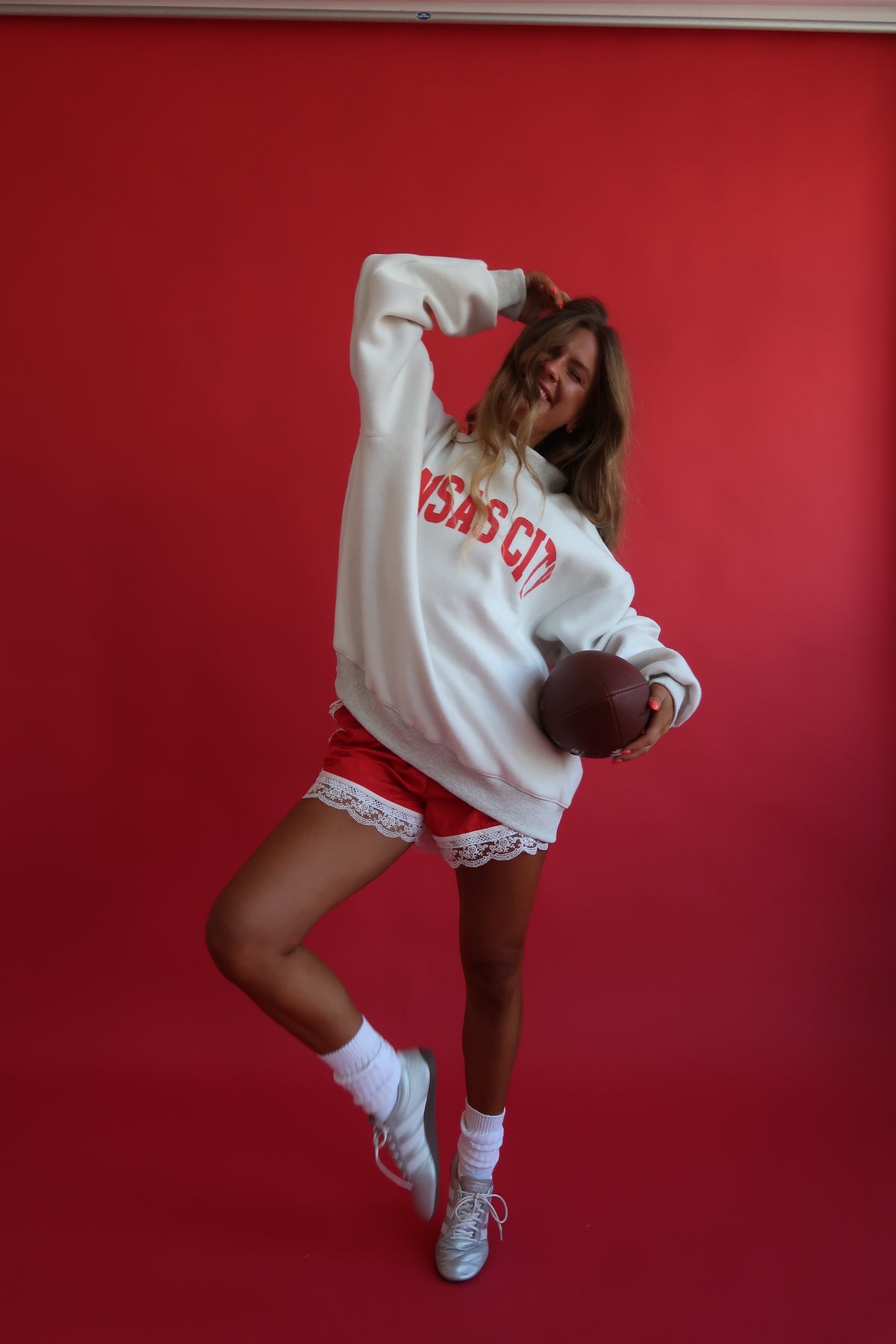 Red Lace Track Shorts