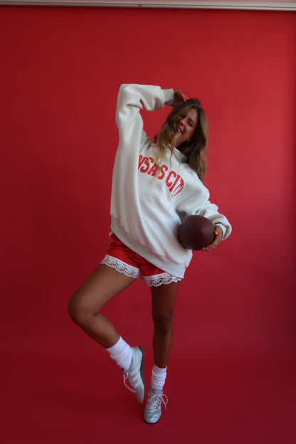 Red Lace Track Shorts