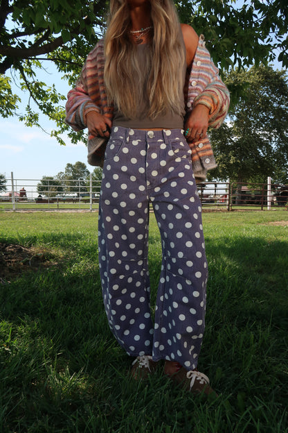 Plum Dot Barrel Jeans