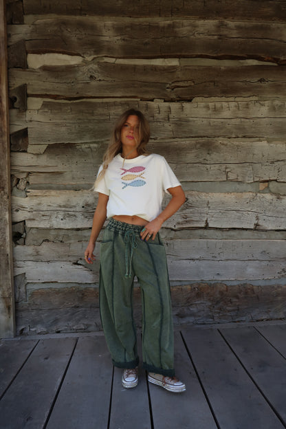 Gone Fishing Patchwork Tee