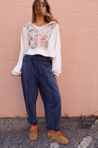 Navy Barrel Sweats