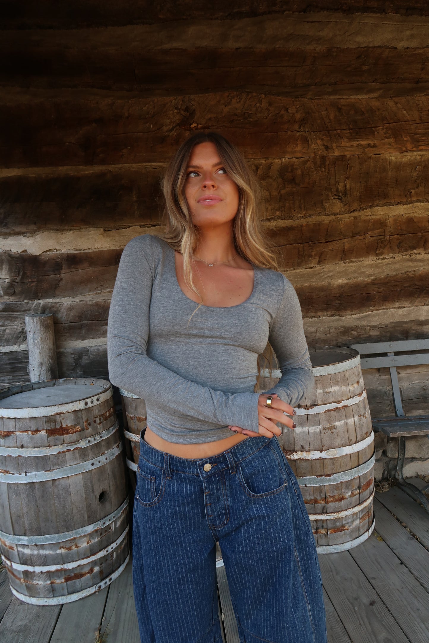 Heathered Back To Basics Long Sleeve