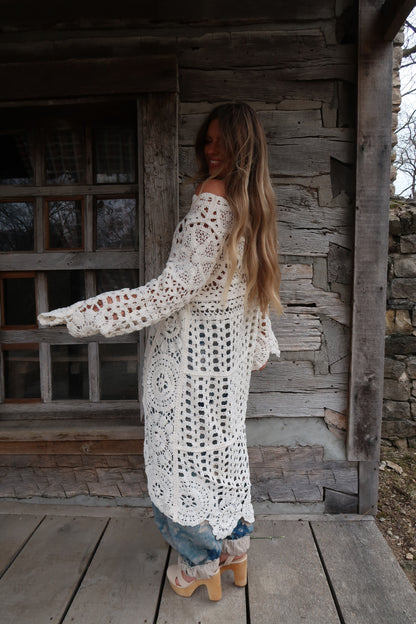 Georgia high low crochet sweater