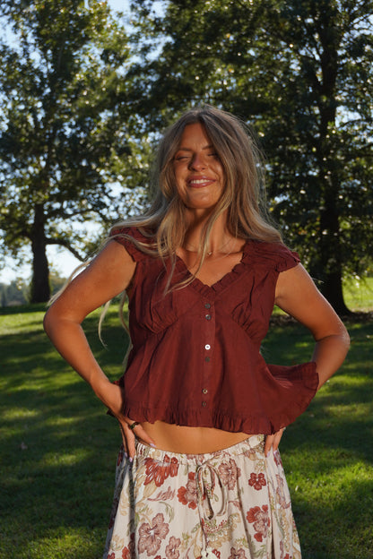 Rust Babydoll Top