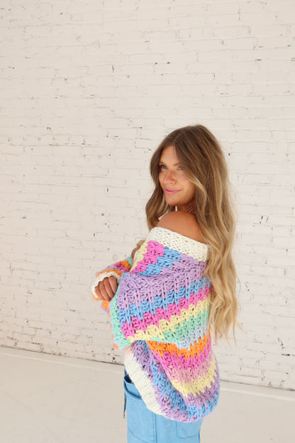 Cotton Candy Chunky Cardi