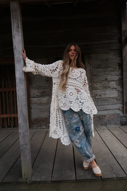 Georgia high low crochet sweater