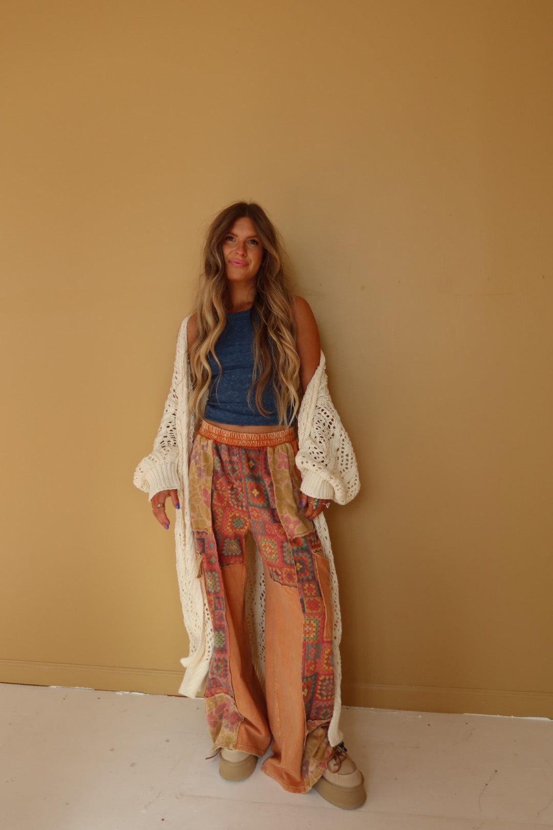 Golden Hour Crochet Long Cardi