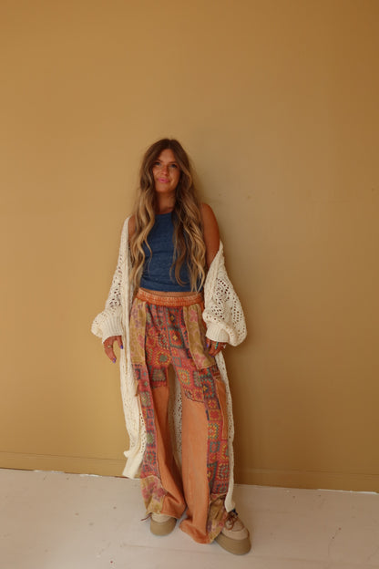 Golden Hour Crochet Long Cardi