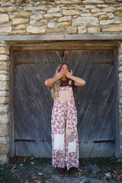 Jackie Floral Corduroy Overalls